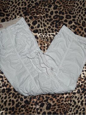 Vintage Y2K No Boundaries Low Rise White Cargo Pants